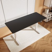 SONNI Höhenverstellbarer Schreibtisch, Stehpult, Bürstenloser Motor mit Smart Memory Funktion, White Desk + 140cm Black Table SONNI Höhenverstellbarer Schreibtisch, Stehpult, Bürstenloser Motor mit Smart Memory Funktion, White Desk + 140cm Black Table von SONNI