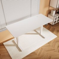 SONNI Höhenverstellbarer Schreibtisch, Stehpult, Bürstenloser Motor mit Smart Memory Funktion, White Desk + 140cm White Table von SONNI