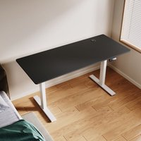 SONNI Höhenverstellbarer Schreibtisch, Stehpult, Bürstenloser Motor mit Smart Memory Funktion, White Desk + 160cm Black Table SONNI Höhenverstellbarer Schreibtisch, Stehpult, Bürstenloser Motor mit Smart Memory Funktion, White Desk + 160cm Black Table von SONNI