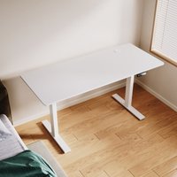 SONNI Höhenverstellbarer Schreibtisch, Stehpult, Bürstenloser Motor mit Smart Memory Funktion, White Desk + 160cm White Table SONNI Höhenverstellbarer Schreibtisch, Stehpult, Bürstenloser Motor mit Smart Memory Funktion, White Desk + 160cm White Table von SONNI