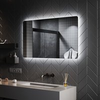 Led BadSpiegel Bad mit beleuchtung Badezimmer Wandspiegel automatischem Anti-Beschlag 100x60cm energiesparend IP44 - Sonni von SONNI