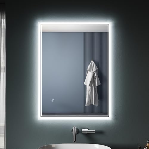 SONNI LED Badezimmerspiegel mit Beleuchtung 80x60cm, Badspiegel Wandspiegel Rechteckig Spiegel mit Beleuchtung Lichtspiegel Kaltweiß SONNI LED Badezimmerspiegel mit Beleuchtung 80x60cm, Badspiegel Wandspiegel Rechteckig Spiegel mit Beleuchtung Lichtspiegel Kaltweiß von SONNI