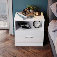 SONNI LED Nachttische mit Schublade Weiß Hochglanz Kommode Schlafzimmermöbel 450x350x465mm SONNI LED Nachttische mit Schublade Weiß Hochglanz Kommode Schlafzimmermöbel 450x350x465mm von SONNI