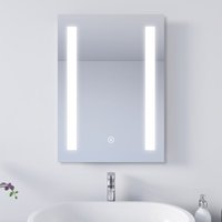 Led Spiegel Badezimmerspiegel Mit Touch 45x60cm Mit Beleuchtung Badezimmer Kaltweiß Energiesparender IP44 - Sonni von SONNI