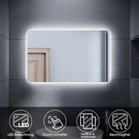 Led Spiegelschrank Badezimmerspiegel wandschrank Badschrank 80x50cm mit automatischem Anti-Beschlag kaltweiß licht Touch Energiesparender IP44 - Sonni von SONNI