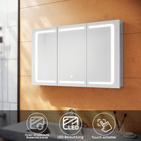 Sonni - led Spiegelschrank Edelstah bad mit beleuchtung und steckdose Touch Badschrank Badspiegel 105x65x13.3cm Sonni - led Spiegelschrank Edelstah bad mit beleuchtung und steckdose Touch Badschrank Badspiegel 105x65x13.3cm von SONNI