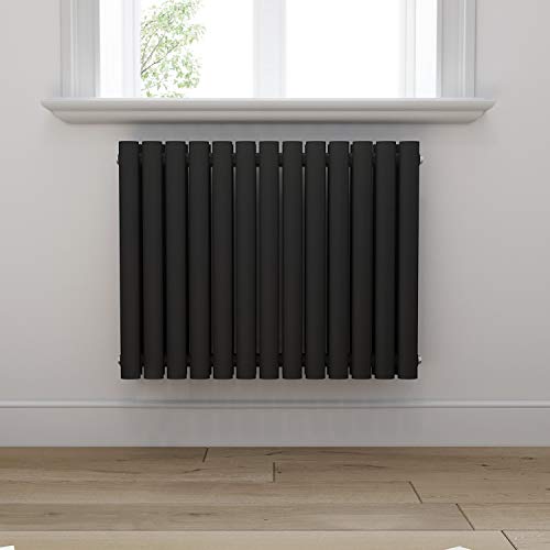 SONNI Mordern Heizkörper Röhren 600x760mm Doppellagig Badezimmer/Wohnraum Seitenanschluss Anthrazit Badheizkörper Radiator von SONNI