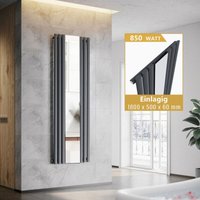SONNI Paneelheizkörper Anthrazit mit Spiegel Design Heizkörper Vertikal 1800x500mm Röhrenheizkörper Einlagig SONNI Paneelheizkörper Anthrazit mit Spiegel Design Heizkörper Vertikal 1800x500mm Röhrenheizkörper Einlagig von SONNI