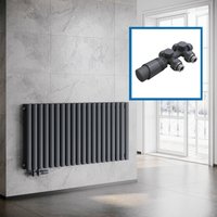 SONNI Röhrenheizkörper Mittelanschluss Wandheizkörper 600*1180mm Doppellagig Anthrazit ohne/mit Mutiblock SONNI Röhrenheizkörper Mittelanschluss Wandheizkörper 600*1180mm Doppellagig Anthrazit ohne/mit Mutiblock von SONNI