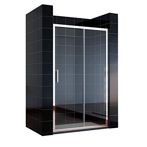 SONNI Schiebetür Dusche 130 cm Duschtüren Duschabtrennung Glasschiebetür Höhe 185 cm Klarglas Duschwand Duschkabine von SONNI