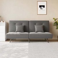 SONNI Schlafsofa 3-in-1, Klappbares Sofabett mit Verstellbarer Rückenlehne(100° 135° 180°), 2 Kissen, Schlaffunktion, Baby-Samt, Für Wohnzimmer, Gästezimmer & kleine Räume, Dunkelgrau, 180x89x78cm von SONNI
