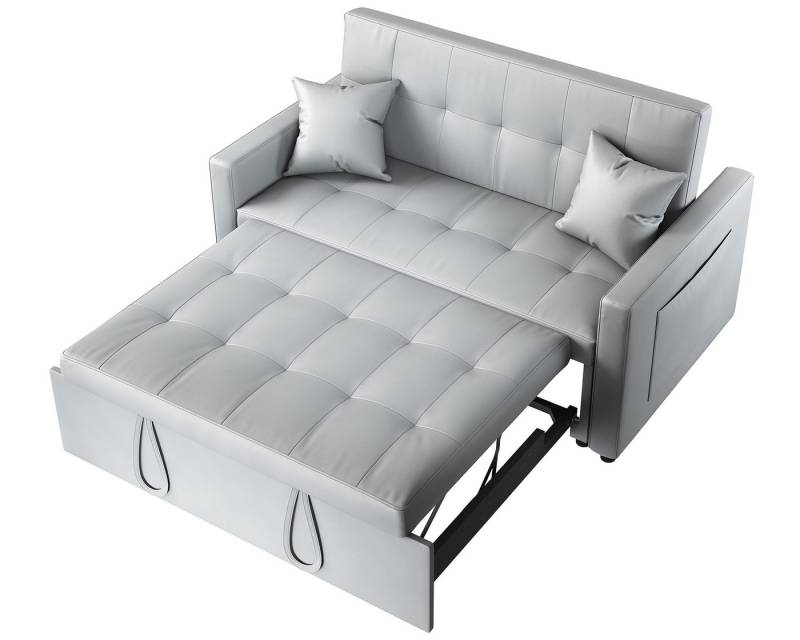 SONNI Schlafsofa Klappbares Sofabett 2-in-1 mit Katzenleder Sofa Bettcouch, mit Schlaffunktion, 3 Verstellbare Winkel, Couch mit 2 Kissen von SONNI