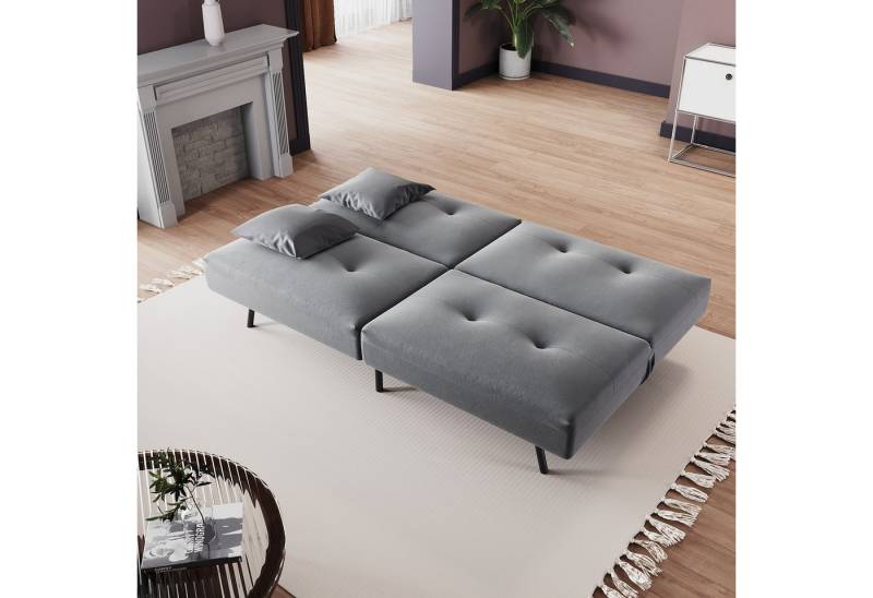 SONNI Schlafsofa Schlafsofa Klappbares Sofabett 180 cm mit verstellbarer Rückenlehne, 2 Kissen, Schlaffunktion, Baby-Samt, 180x89x78cm SONNI Schlafsofa Schlafsofa Klappbares Sofabett 180 cm mit verstellbarer Rückenlehne, 2 Kissen, Schlaffunktion, Baby-Samt, 180x89x78cm von SONNI