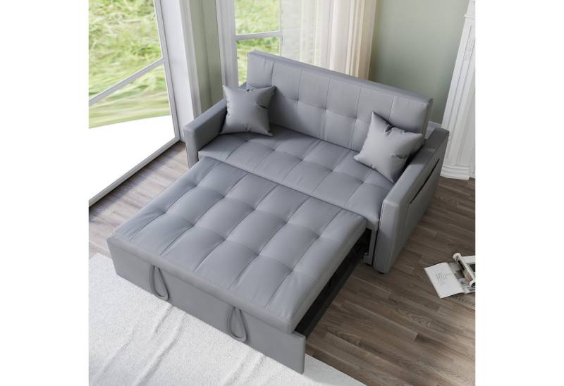 SONNI Schlafsofa Klappbares Sofabett 2-in-1 mit Katzenleder Sofa Bettcouch, mit Schlaffunktion, 3 Verstellbare Winkel, Couch mit 2 Kissen von SONNI
