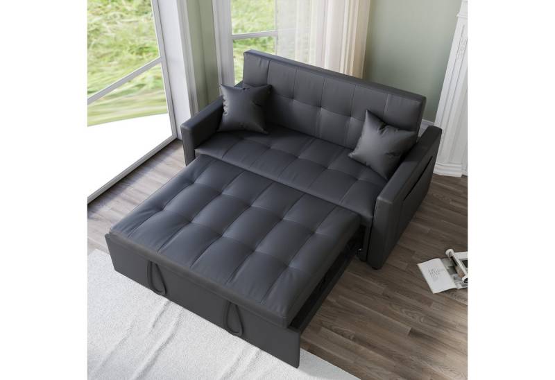 SONNI Schlafsofa Klappbares Sofabett 2-in-1 mit Katzenleder Sofa Bettcouch, mit Schlaffunktion, 3 Verstellbare Winkel, Couch mit 2 Kissen von SONNI