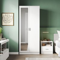 SONNI Schlafzimmermöbel Set Kleiderschrank mit Spiegel und Schubladen und Kommode mit Hochglanz Weiß SONNI Schlafzimmermöbel Set Kleiderschrank mit Spiegel und Schubladen und Kommode mit Hochglanz Weiß von SONNI