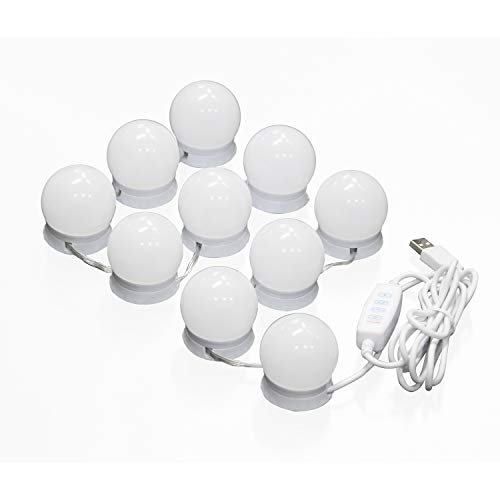 SONNI Schminklicht Led Spiegelleuchte Dimmbar Beleuchtung Hollywood Style Spiegellampen Led Licht mit 3 Farbmodi und 10 Helligkeiten Schminklicht für Spiegel von SONNI