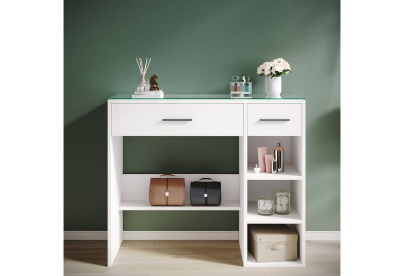 SONNI Schminktisch Minimalistischer kleiner Schminktisch in Schwarz und Weiß, 70x40x140cm von SONNI