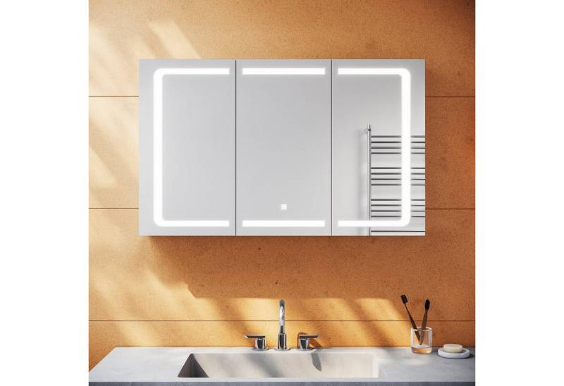 SONNI Spiegelschrank Spiegelschrank Bad mit Beleuchtung LED Badspiegel Touch 105x65cm Edelstah, Steckdose von SONNI