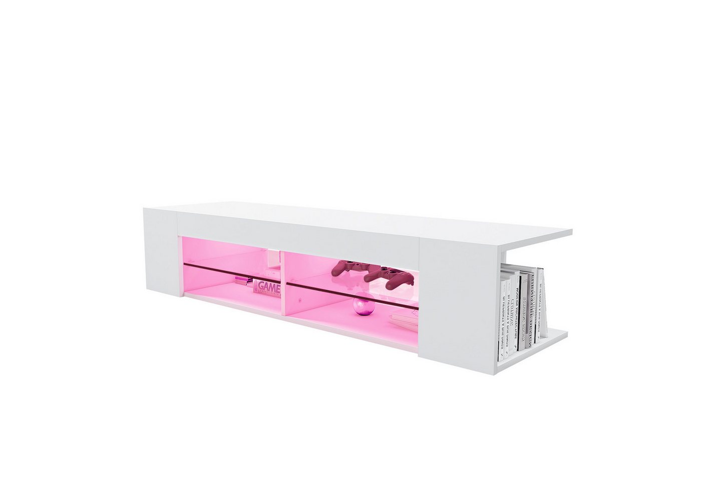 SONNI TV-Schrank TV-Schränke Breite 135cm Hochglanz 2 Glasböden mit LED Beleuchtung SONNI TV-Schrank TV-Schränke Breite 135cm Hochglanz 2 Glasböden mit LED Beleuchtung von SONNI