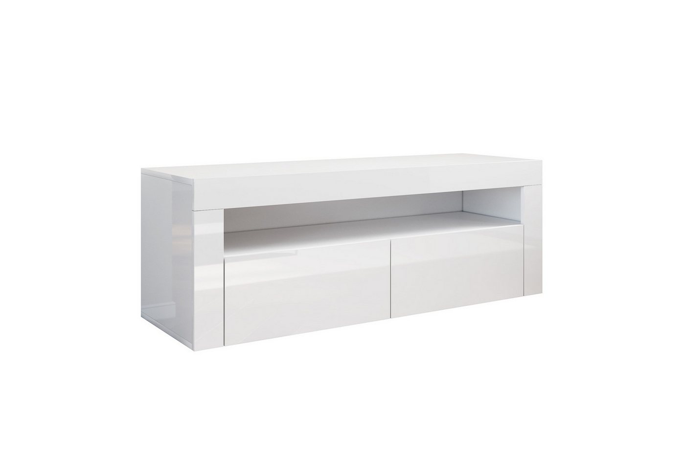 SONNI TV-Schrank TV-Schränke mit LED Beleuchtung Weiß Hochglanz 155x40x45cm/122x40x45cm TV Lowboard, Unterschrank, Fernsehschrank, tv schrank in wohnzimmer von SONNI