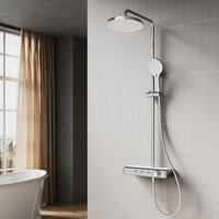 SONNI Thermostat Duschsäule mit Verbrühungsschutz Glasablage, Edelstahl Chrom Duschset mit Handbrause Oberbrause und Wasserabgang SONNI Thermostat Duschsäule mit Verbrühungsschutz Glasablage, Edelstahl Chrom Duschset mit Handbrause Oberbrause und Wasserabgang von SONNI