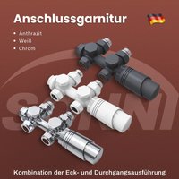 Sonni - Ventil Heizkörper Thermostat Anschlussgarnitur Hahnblock Anthrazit,Eck-und Durchgangsform,Mittelanschluss 1/2' von SONNI