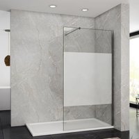 SONNI Walk In Dusche Duschabtrennung Duschwand Nano Milchglas(teilsatiniert) Glasstärke 8/10mm Breite 70-140cm von SONNI