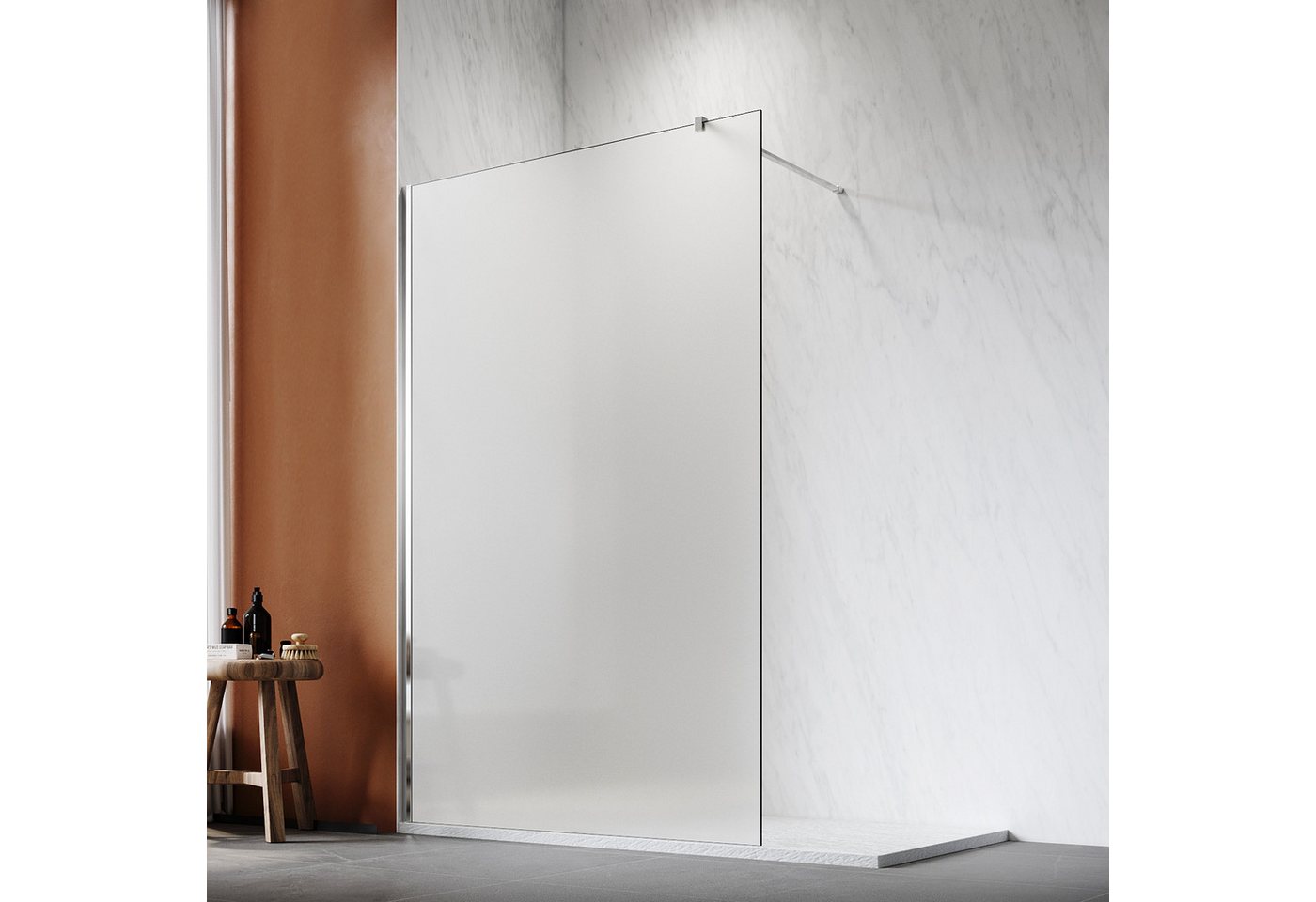 SONNI Walk-in-Dusche Walk-In Dusche,Vollsatiniert/ Teilsatiniert Glas,80-140cm,Höhe: 200cm, 8mm NANO ESG GLAS von SONNI
