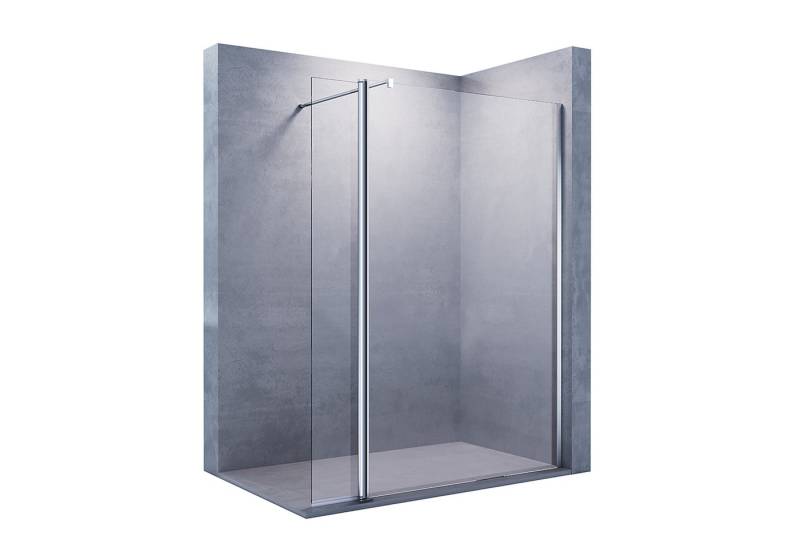 SONNI Walk-in-Dusche Walk in Dusche mit 30cm schwenkbare Seitenwand, Nano(ESG), 8mm Einscheibensicherheitsglas mit Nano Beschichtung, 8mm Glas Duschwand Walk in Duschwand Duschabtrennung, 70cm-120cm von SONNI