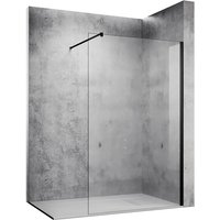 Sonni - Walk In Dusche Duschwand 10mm Nanobeschichtung glas 120x200cm mit Haltestange Schwarzer Aluminiumrahmen von SONNI