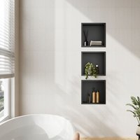 Schwarz Edelstahl Wandnische Kombination (GNF30+GNF30+GNF30), Aussparung für Badutensilien, Unterputz-Montage Duschregal - Sonni von SONNI