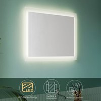 Badspiegel led Beleuchtung Badezimmerspiegel Wandschalter Neutralweiß Licht Vertikal oder horizontal Montierend IP44 Energiesparend 50x70cm - Sonni Badspiegel led Beleuchtung Badezimmerspiegel Wandschalter Neutralweiß Licht Vertikal oder horizontal Montierend IP44 Energiesparend 50x70cm - Sonni von SONNI