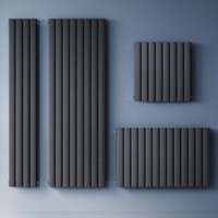 Sonni - Design Flach Heizkörper Anthrazit Paneelheizkörper Vertikal/Horizontal,Einlagig/Doppellagig 600x311mm Horizontal Einlagig 222 Watt von SONNI