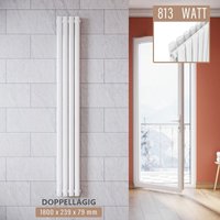 Sonni - Design Paneelheizkörper Röhren 1800 x 239 mm Weiß Doppellagig Badheizkörper Mittelanschluss Vertikal Röhren Heizkörper Sonni - Design Paneelheizkörper Röhren 1800 x 239 mm Weiß Doppellagig Badheizkörper Mittelanschluss Vertikal Röhren Heizkörper von SONNI