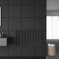 Sonni - Design Paneelheizkörper Röhren 600x1003mm Anthrazit Doppellagig Badezimmer/Wohnraum Horizontal Heizkörper Seitenanschluss Badheizkörper von SONNI