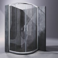 Sonni - Duschkabine viertelkreis Runddusche Schiebetür Duschtrennwand gebogene Schiebetür Dusche Nano esg Glas 90x90cm von SONNI