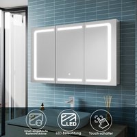 Sonni - Edelstah led Spiegelschrank mit Beleuchtung mit Touch Steckdose Badschrank Badspiegel 105x65x13.3cm von SONNI