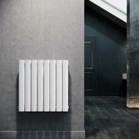 Paneelheizkörper Horizontal 630 x 616 mm Weiß Badezimmer/Wohnraum Doppellagig Horizontal Heizkörper Badheizkörper Design Flachheizkörper - Sonni von SONNI