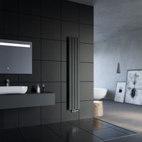 Paneelheizkörper Vertikal Flachheizkörper Anthrazit Doppellagig 1800x308mm Heizung Heizkörper mit Chrom Multiblock Hahnblock Heizkörper Thermostat Paneelheizkörper Vertikal Flachheizkörper Anthrazit Doppellagig 1800x308mm Heizung Heizkörper mit Chrom Multiblock Hahnblock Heizkörper Thermostat von SONNI