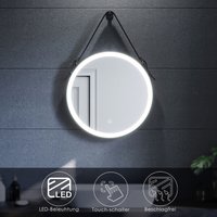 Runder Badspiegel led Badezimmerspiegel Badezimmer-Wandspiegel Anti-Beschlag-Badezimmerspiegel mit beleuchtetem Touch-Schalter 60x60 cm IP44 - Sonni von SONNI