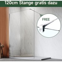 Walk in Duschwand nano esg 8mm, Duschtrennwand Glaswand mit Stabilisator 120x200cm - Sonni Walk in Duschwand nano esg 8mm, Duschtrennwand Glaswand mit Stabilisator 120x200cm - Sonni von SONNI