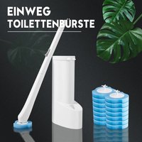 Wc bürste Bürstenhalter toilettenbürste ohne bohren Einweg,mit 14 Stück Ersatzschwämmen - Sonni von SONNI