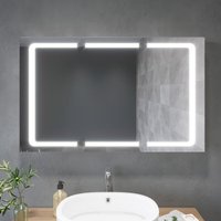 Spiegelschrank mit led Beleuchtung 1050 x 650 x 130 mm 3 türig Badezimmerspiegel wandschrank Badschrank mit Beleuchtung mit Steckdose - Sonni von SONNI