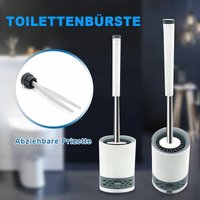 Toilettenbürste SONNI Silikon ohne bohren 2 in 1 mit Pinzette & Klobürste Halter Wandmontage WC Bürste von SONNI