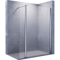 Sonni - Walk In Dusche Duschwand mit 30cm Seitenteil Duschabtrennung Duschkabine mit Stabilisator Nano esg Glas 8mm 120x200cm mit 30cm Schwenktür von SONNI