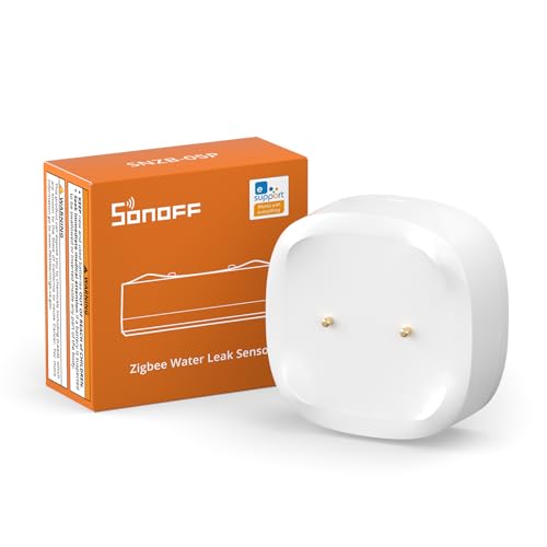 SONOFF SNZB-05P Zigbee Wassermelder,Smart Home Wassersensor, Wassermelder für Küchen, Keller und Badezimmer,Wasserwächter Kompatibel mit Alexa und Google Assistant,Erfordert Zigbee Hub von SONOFF