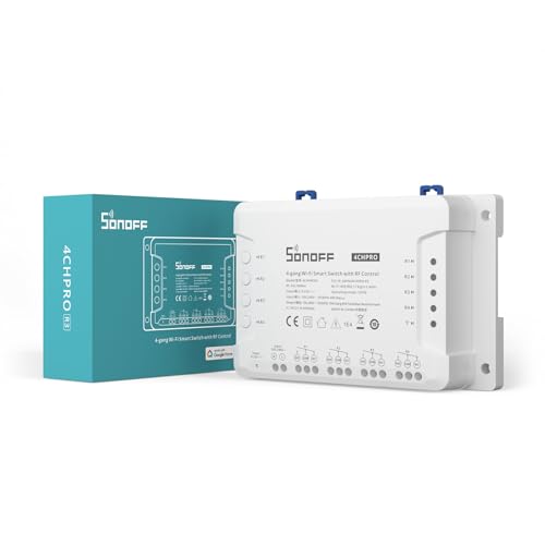 SONOFF 4CHPROR3 4-Gang Wi-Fi Smart Switch, Selbsthemmung,Verriegelung Und Inching-Modus,433MHz RF Remote Control,Ferngesteuertes Garagentor Und Rollläden, Funktioniert Mit Alexa, Google Home, IFTTT SONOFF 4CHPROR3 4-Gang Wi-Fi Smart Switch, Selbsthemmung,Verriegelung Und Inching-Modus,433MHz RF Remote Control,Ferngesteuertes Garagentor Und Rollläden, Funktioniert Mit Alexa, Google Home, IFTTT von SONOFF