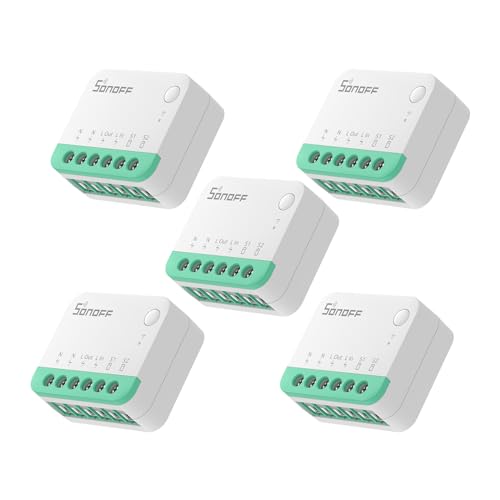 SONOFF 5 Stück MINIR4M Wlan Smart Alexa Schalter 2 Wege - Wlan Lichtschalter Relais Modul Supports Matter, Funktioniert mit Apple Home, Alexa & Google Home, Fernbedienung über eWeLink App von SONOFF