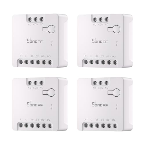 SONOFF MINI-D Smart Switch 4PCS | 2.4G WiFi | 8W Trockenkontakt | Matter-Protokoll kompatibel mit Alexa, Google Home, Home Assistant | Geeignet für Garagentore, Heizkessel, Zugangssysteme und mehr. von SONOFF